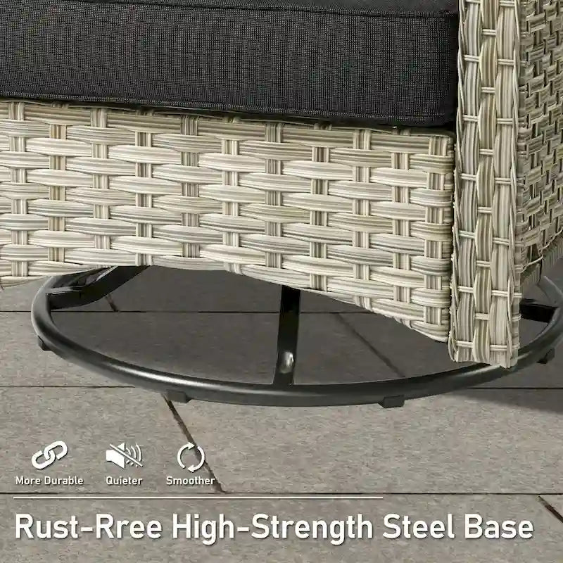 HOOOWOOO Ensemble de 9 chaises de patio pivotantes d'extérieur en osier à dossier haut
