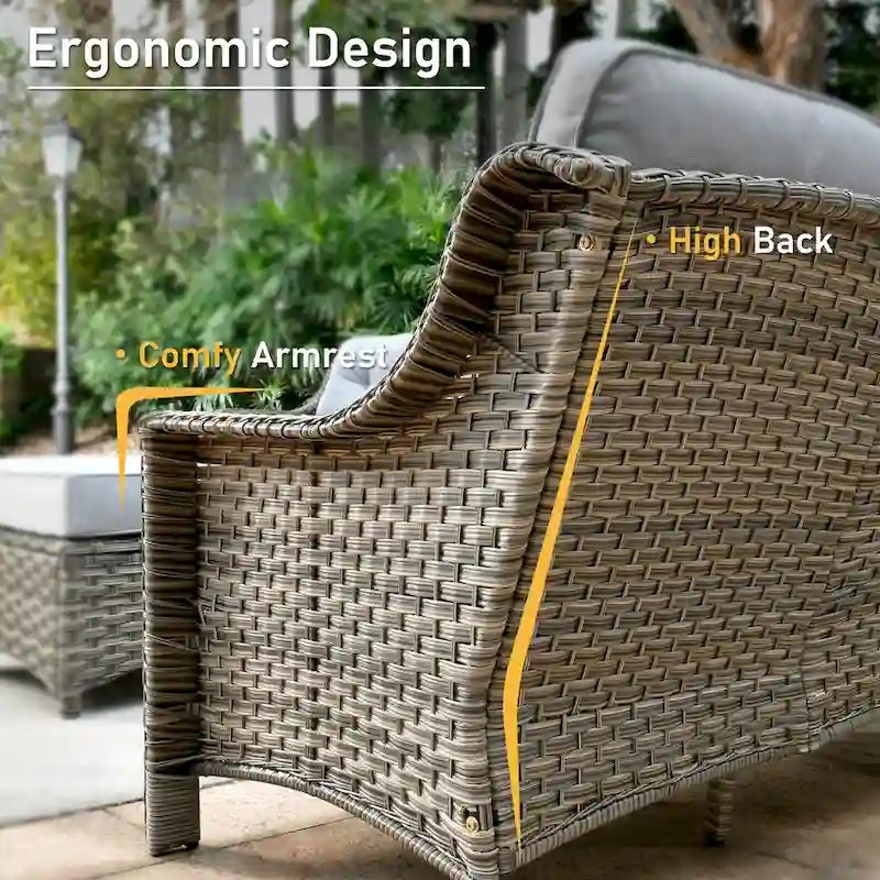 HOOOWOOO Ensemble de 9 chaises de patio pivotantes d'extérieur en osier à dossier haut