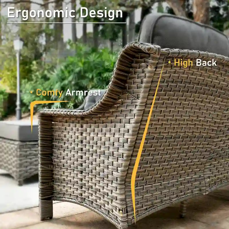 HOOOWOOO Ensemble de 9 chaises de patio pivotantes d'extérieur en osier à dossier haut