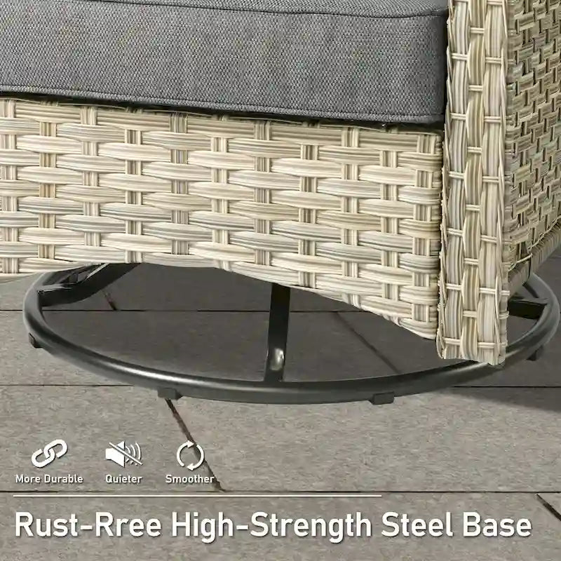 HOOOWOOO Ensemble de 9 chaises de patio pivotantes d'extérieur en osier à dossier haut