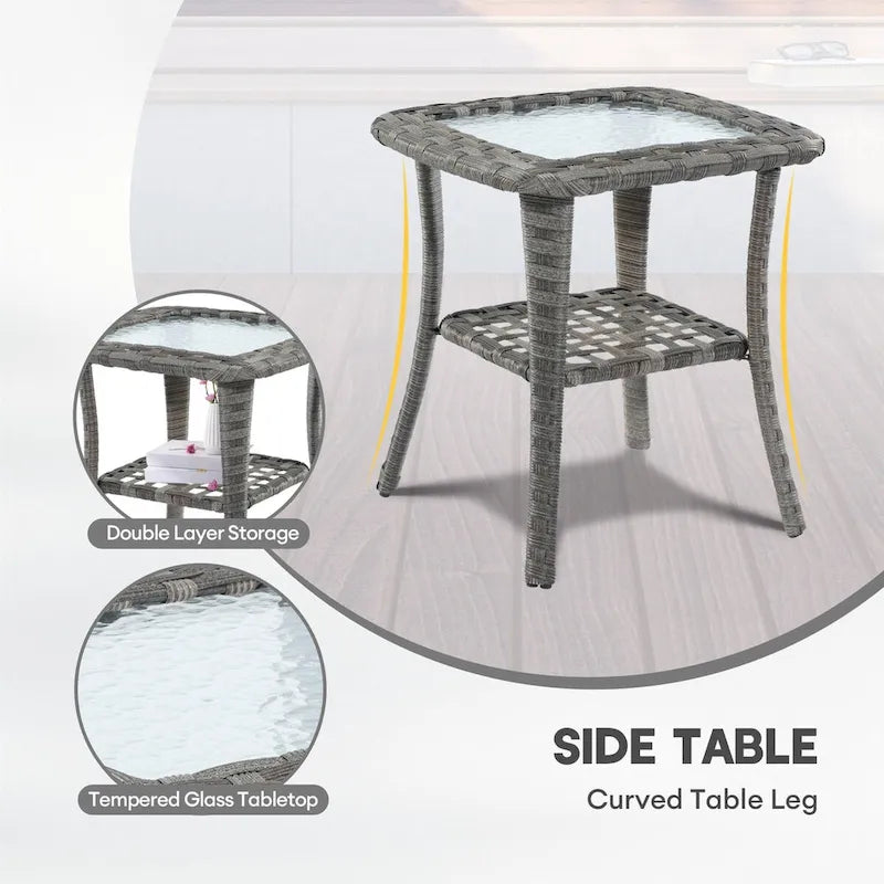 Ensemble de mobilier de patio sectionnel XIZZI 9 pièces avec fauteuils pivotants à bascule