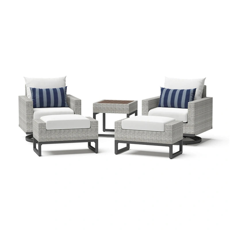 Ensemble de 5 fauteuils de patio Milo Sunbrella avec mouvement