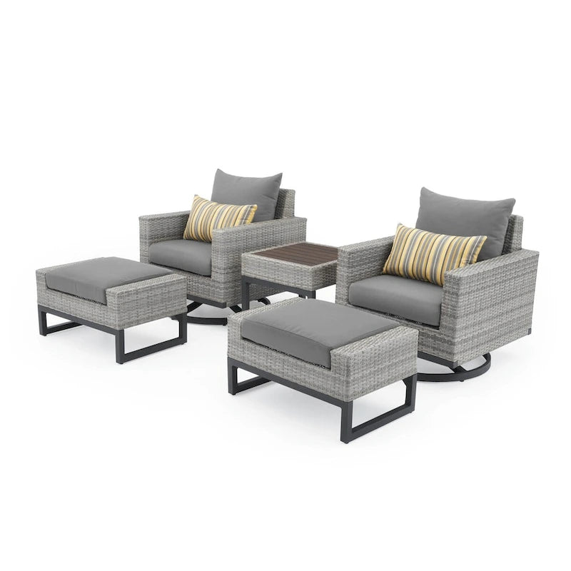 Ensemble de 5 fauteuils de patio Milo Sunbrella avec mouvement