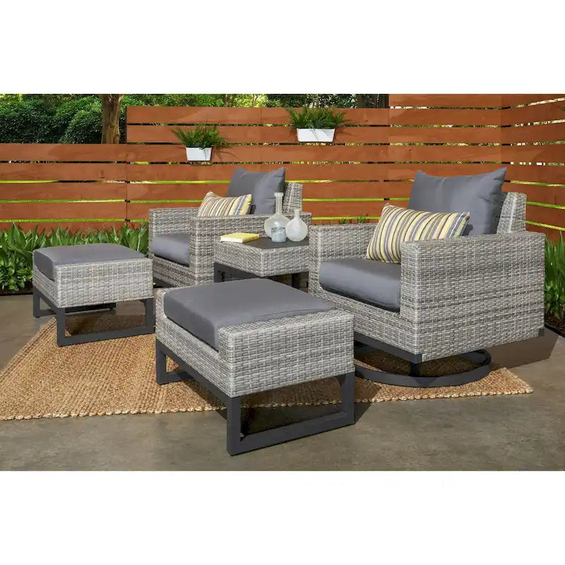 Ensemble de 5 fauteuils de patio Milo Sunbrella avec mouvement