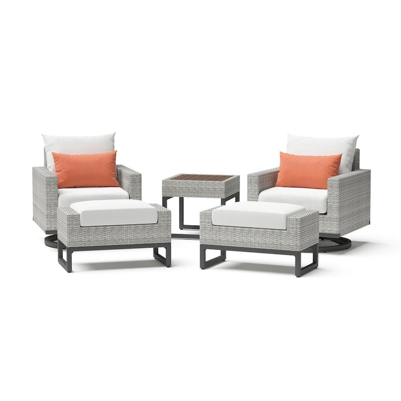 Ensemble de 5 fauteuils de patio Milo Sunbrella avec mouvement