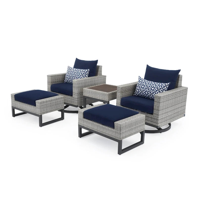 Ensemble de 5 fauteuils de patio Milo Sunbrella avec mouvement