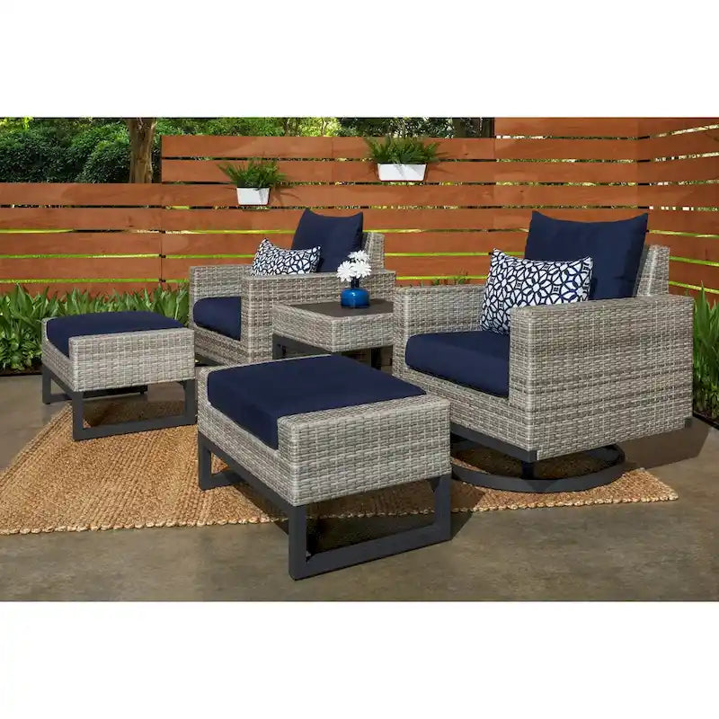 Ensemble de 5 fauteuils de patio Milo Sunbrella avec mouvement