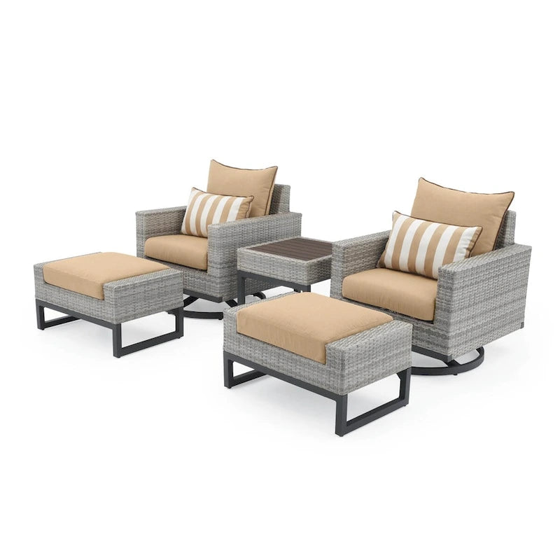 Ensemble de 5 fauteuils de patio Milo Sunbrella avec mouvement