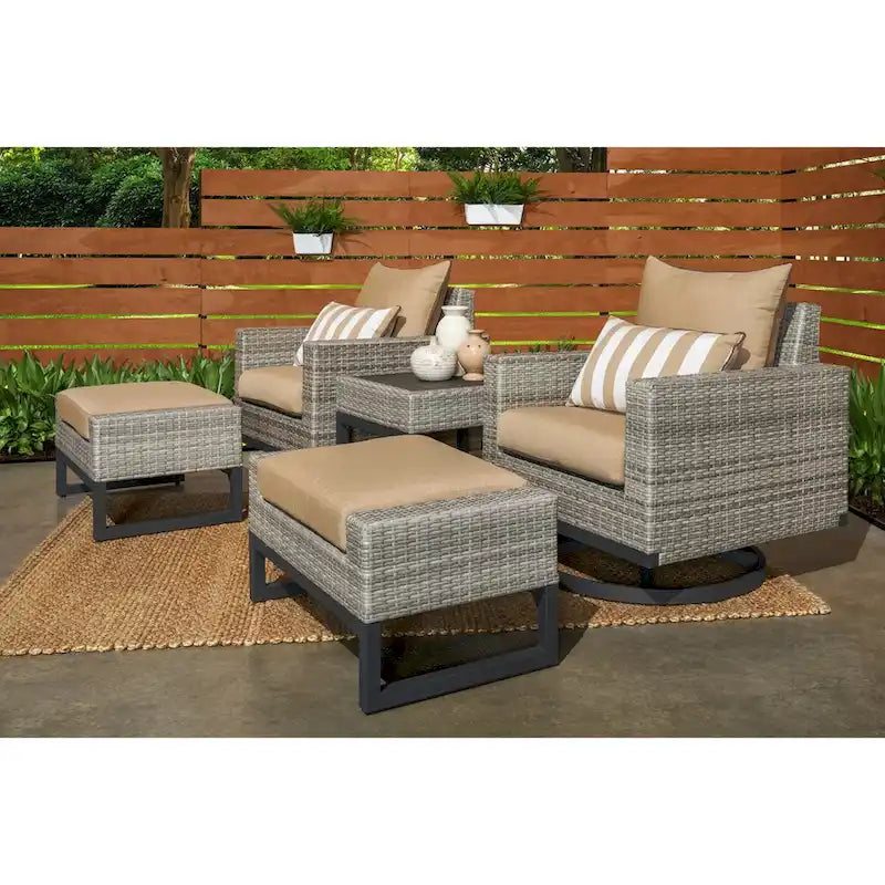Ensemble de 5 fauteuils de patio Milo Sunbrella avec mouvement