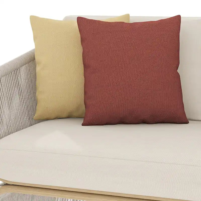 Ensemble de conversation extérieur 4 pièces en osier Corvus Ida avec tissu Sunbrella