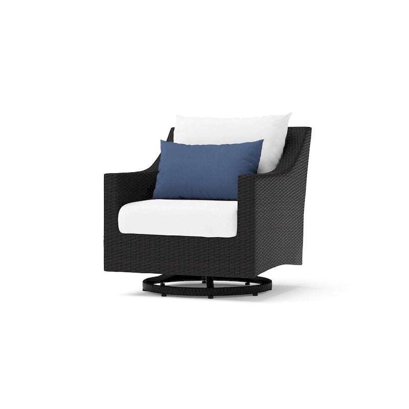 Ensemble de conversation de patio Deco 5 pièces Sunbrella avec brasero et fauteuils pivotants