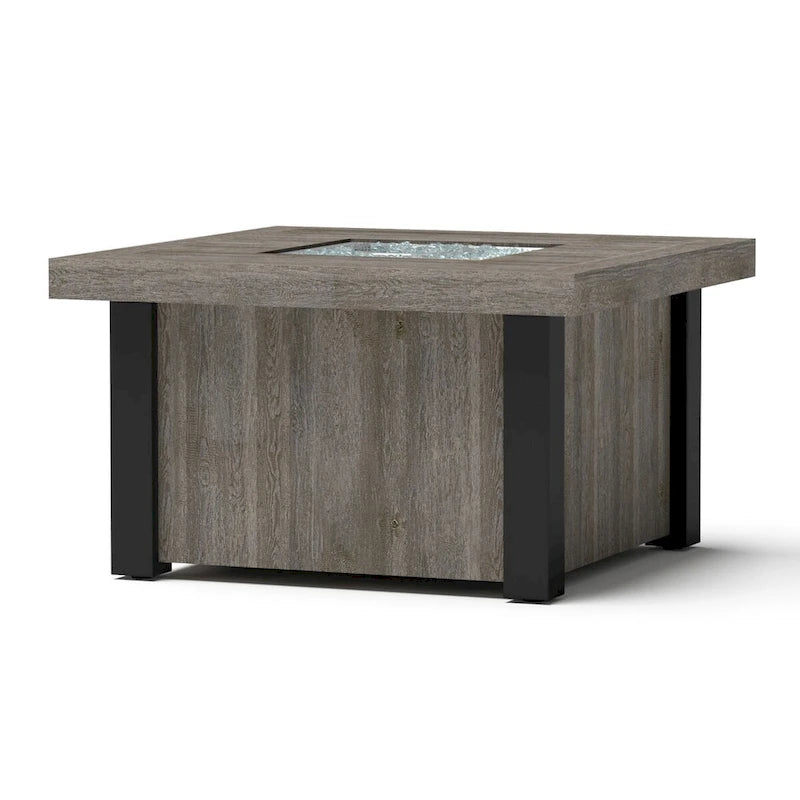 Ensemble de conversation de patio Deco 5 pièces Sunbrella avec brasero et fauteuils pivotants