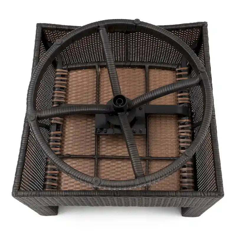 Ensemble de conversation de patio Deco 5 pièces Sunbrella avec brasero et fauteuils pivotants