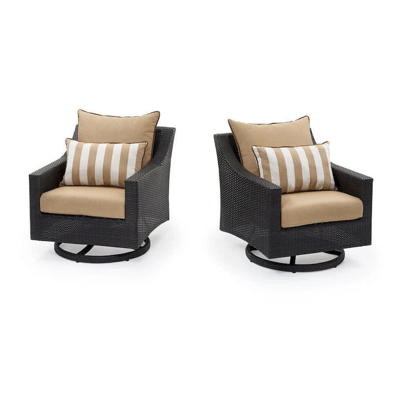 Ensemble de conversation de patio Deco 5 pièces Sunbrella avec brasero et fauteuils pivotants