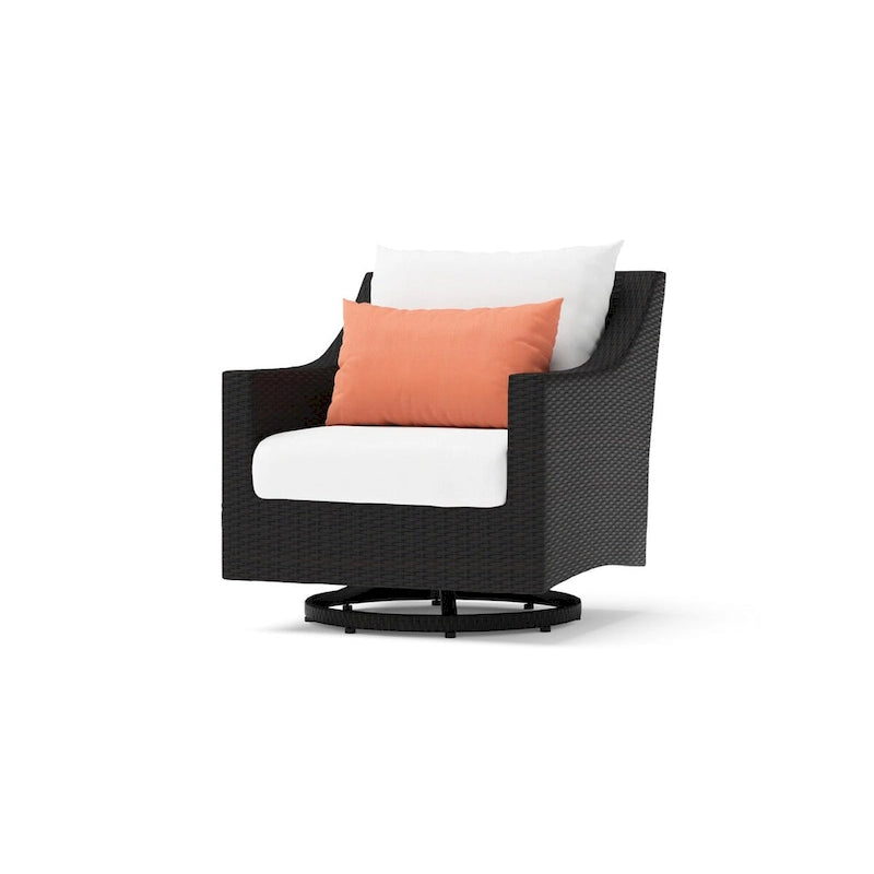 Ensemble de conversation de patio Deco 5 pièces Sunbrella avec brasero et fauteuils pivotants