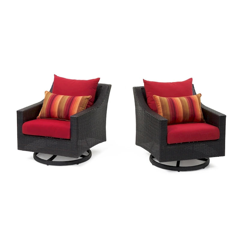 Ensemble de conversation de patio Deco 5 pièces Sunbrella avec brasero et fauteuils pivotants