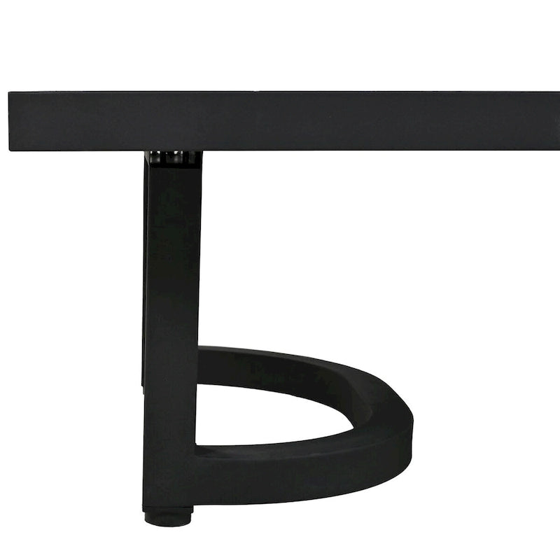 Canapé d'angle d'extérieur en acier 4 places avec table et coussins