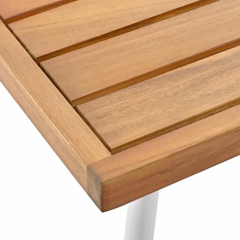 Salon de jardin bohème 4 pièces en corde : Assise d'extérieur avec table en bois d'acacia, Coussins épais