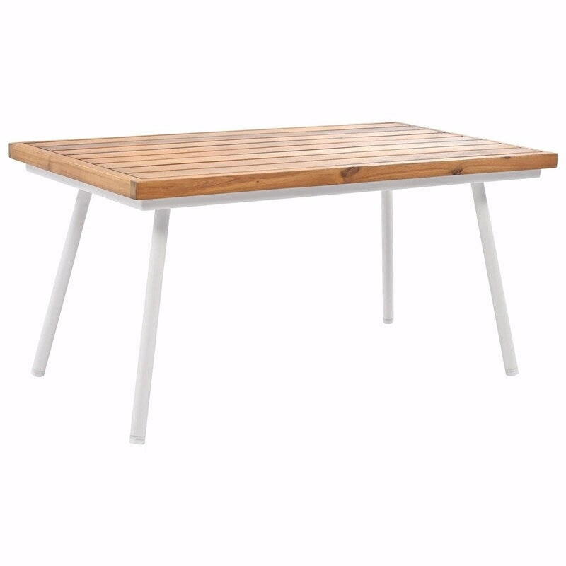 Salon de jardin bohème 4 pièces en corde : Assise d'extérieur avec table en bois d'acacia, Coussins épais