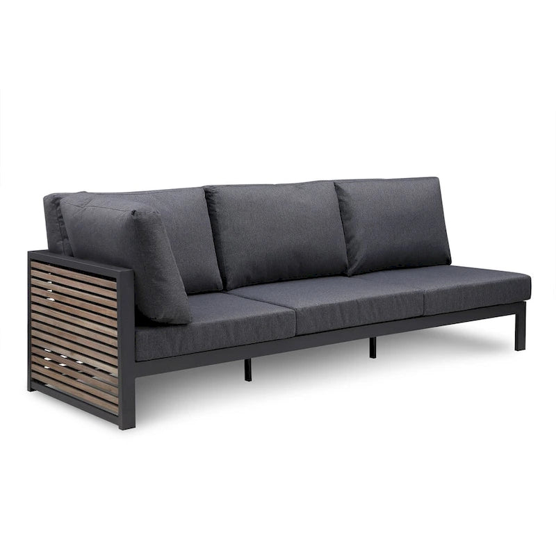 Cadora Teak Patio Sectional 3-seater- Right Hand Facing 96.85 - N/A
