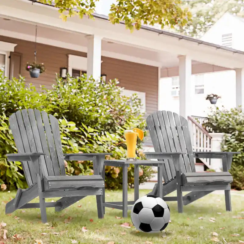Ensemble de 2 chaises Adirondack pliantes en bois pour l'extérieur