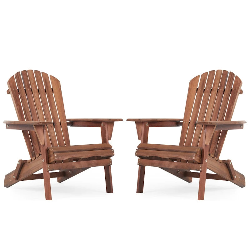 Ensemble de 2 chaises Adirondack pliantes en bois pour l'extérieur
