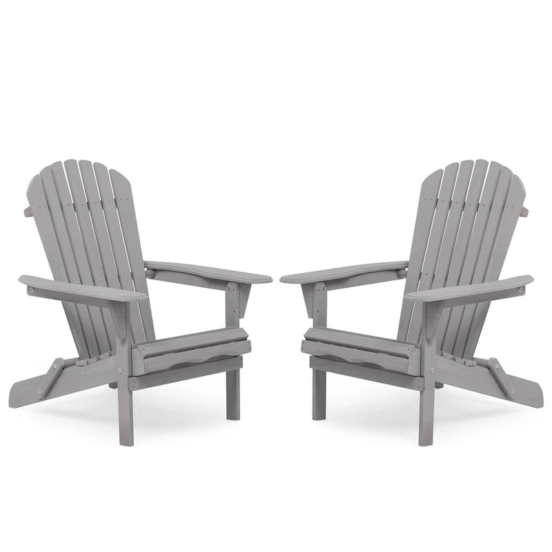 Ensemble de 2 chaises Adirondack pliantes en bois pour l'extérieur