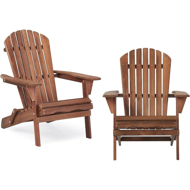 Ensemble de 2 chaises Adirondack pliantes en bois pour l'extérieur
