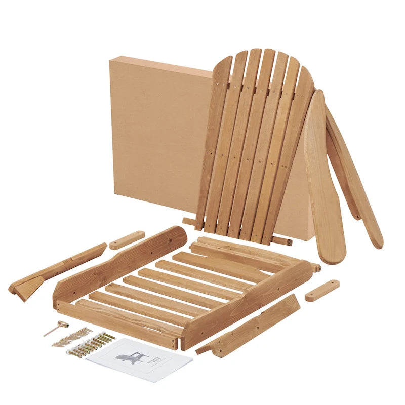 Ensemble de 2 chaises Adirondack pliantes en bois pour l'extérieur