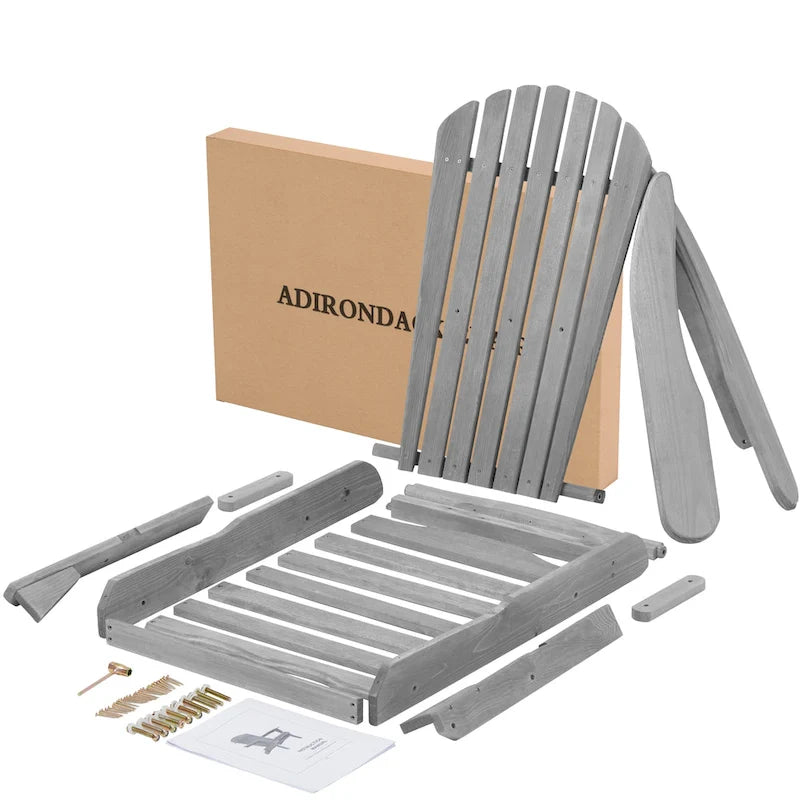 Ensemble de 2 chaises Adirondack pliantes en bois pour l'extérieur