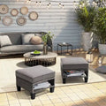 VredHom Ottoman de patio en rotin rembourré (lot de 2) - 30 H x 50 L x 50 P cm