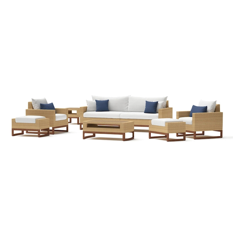 Ensemble Mili 8 pièces de canapé et fauteuils de jardin Sunbrella