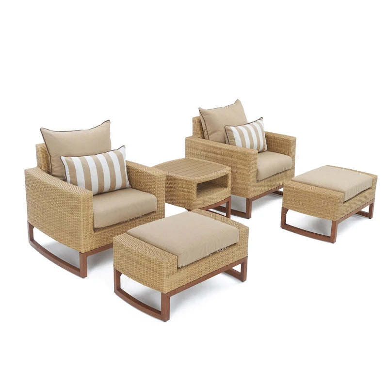 Ensemble Mili 8 pièces de canapé et fauteuils de jardin Sunbrella