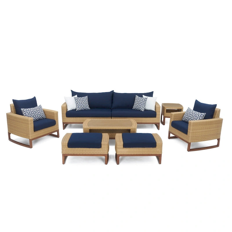 Ensemble Mili 8 pièces de canapé et fauteuils de jardin Sunbrella