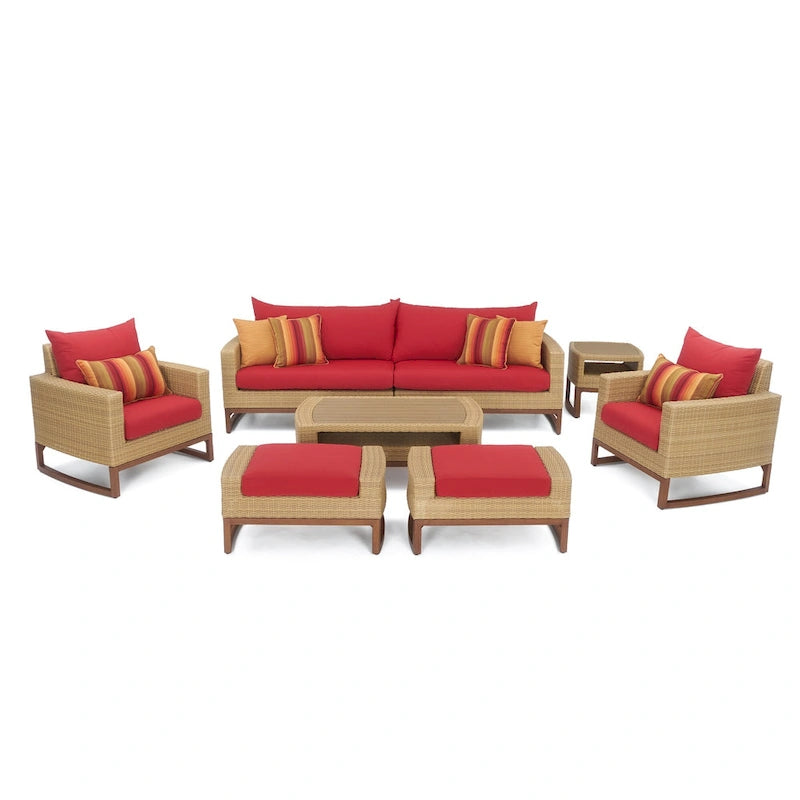 Ensemble Mili 8 pièces de canapé et fauteuils de jardin Sunbrella