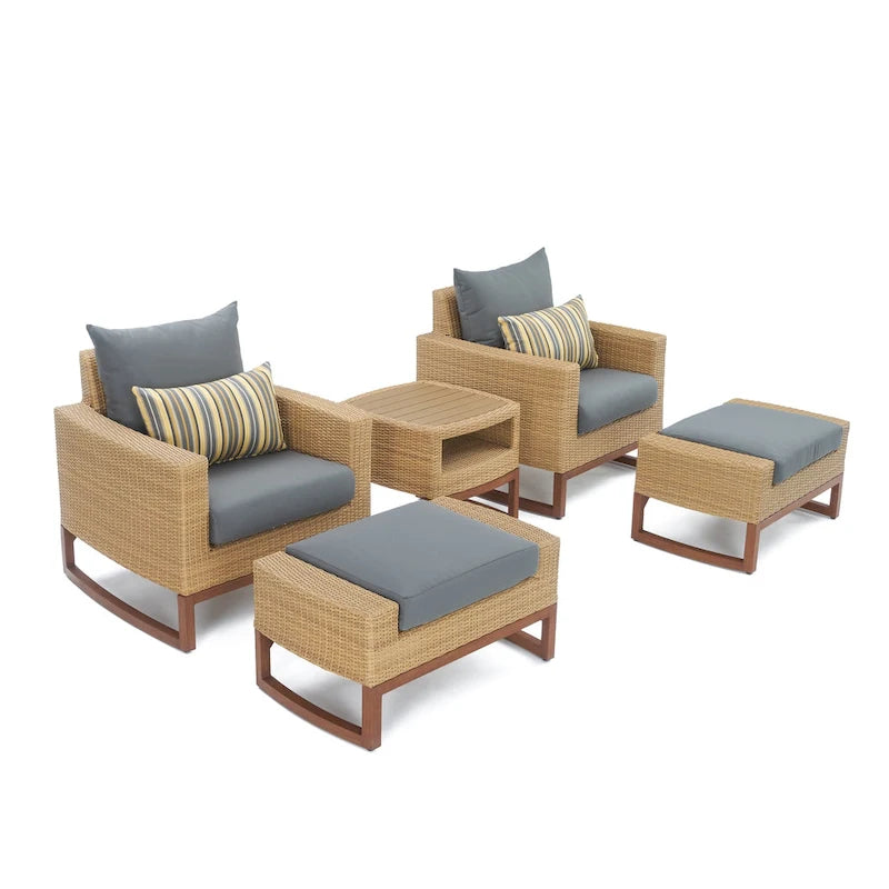 Ensemble Mili 8 pièces de canapé et fauteuils de jardin Sunbrella
