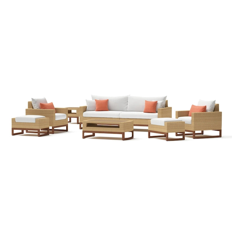 Ensemble Mili 8 pièces de canapé et fauteuils de jardin Sunbrella