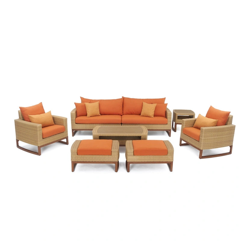 Ensemble Mili 8 pièces de canapé et fauteuils de jardin Sunbrella