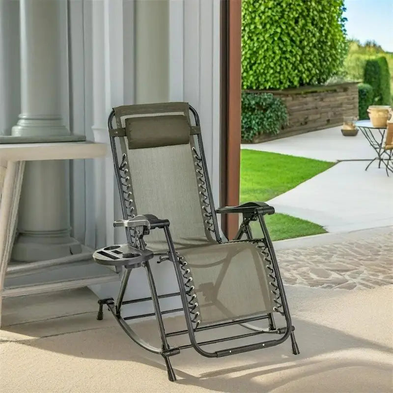 Fauteuils à bascule d'extérieur Outsunny, Rocking longue pliable inclinable