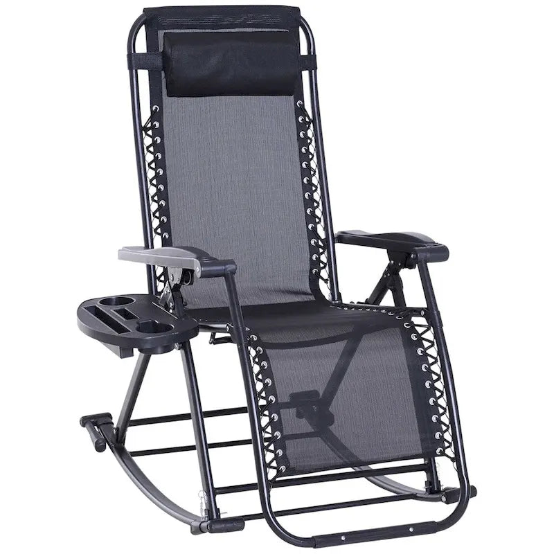 Fauteuils à bascule d'extérieur Outsunny, Rocking longue pliable inclinable