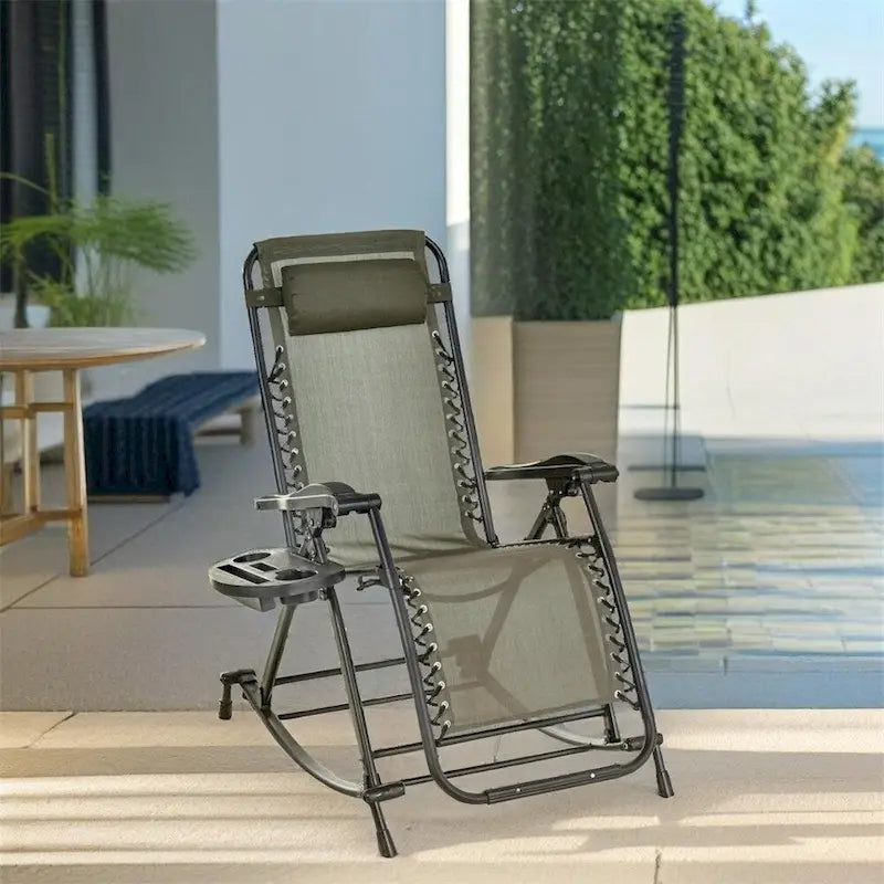 Fauteuils à bascule d'extérieur Outsunny, Rocking longue pliable inclinable