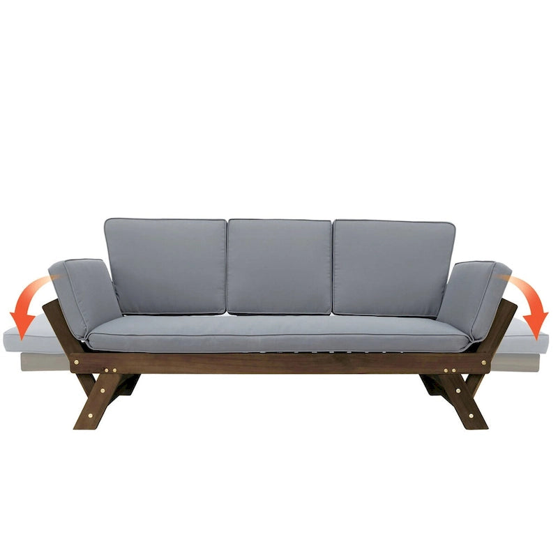 Nestfair - Lit de Repos/Canapé d'Extérieur Ajustable avec Coussins - N/A