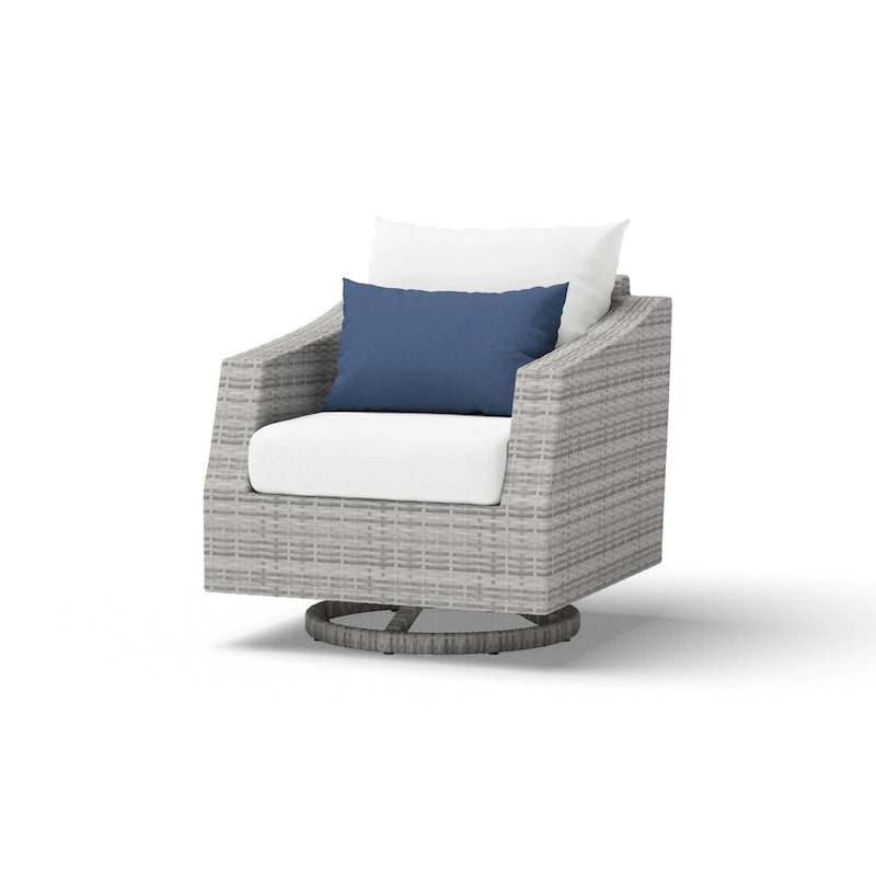 Ensemble de conversation d'extérieur Cannes Sunbrella 5 pièces avec foyer et fauteuils pivotants