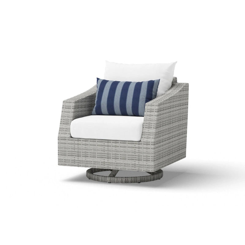 Ensemble de conversation d'extérieur Cannes Sunbrella 5 pièces avec foyer et fauteuils pivotants