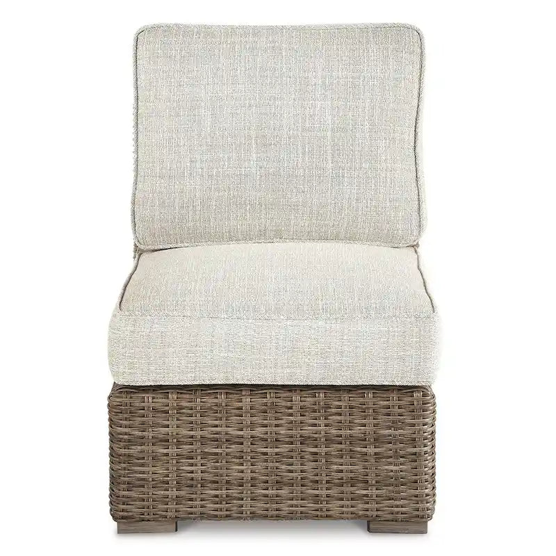 Signature Design by Ashley Beachcroft - Canapé, chaises longues et foyer d'extérieur marron/beige - 83L x 37P x 36H