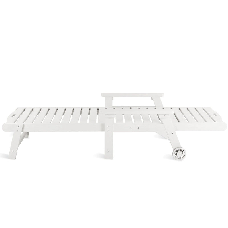 LUE BONA Chaises longues d'extérieur réglables à roulettes avec accoudoirs pour patio, terrasse, jardin - 78,9 L x 24 l x 39,7 H