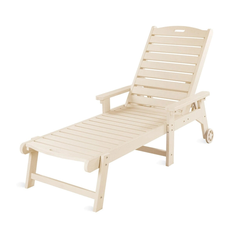 LUE BONA Chaises longues d'extérieur réglables à roulettes avec accoudoirs pour patio, terrasse, jardin - 78,9 L x 24 l x 39,7 H