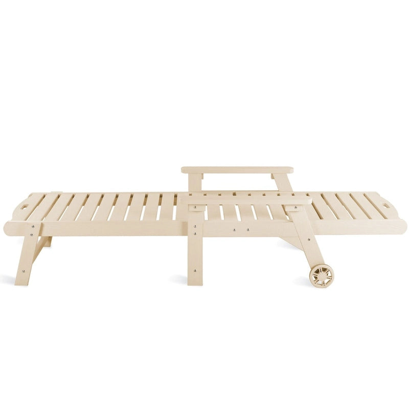 LUE BONA Chaises longues d'extérieur réglables à roulettes avec accoudoirs pour patio, terrasse, jardin - 78,9 L x 24 l x 39,7 H