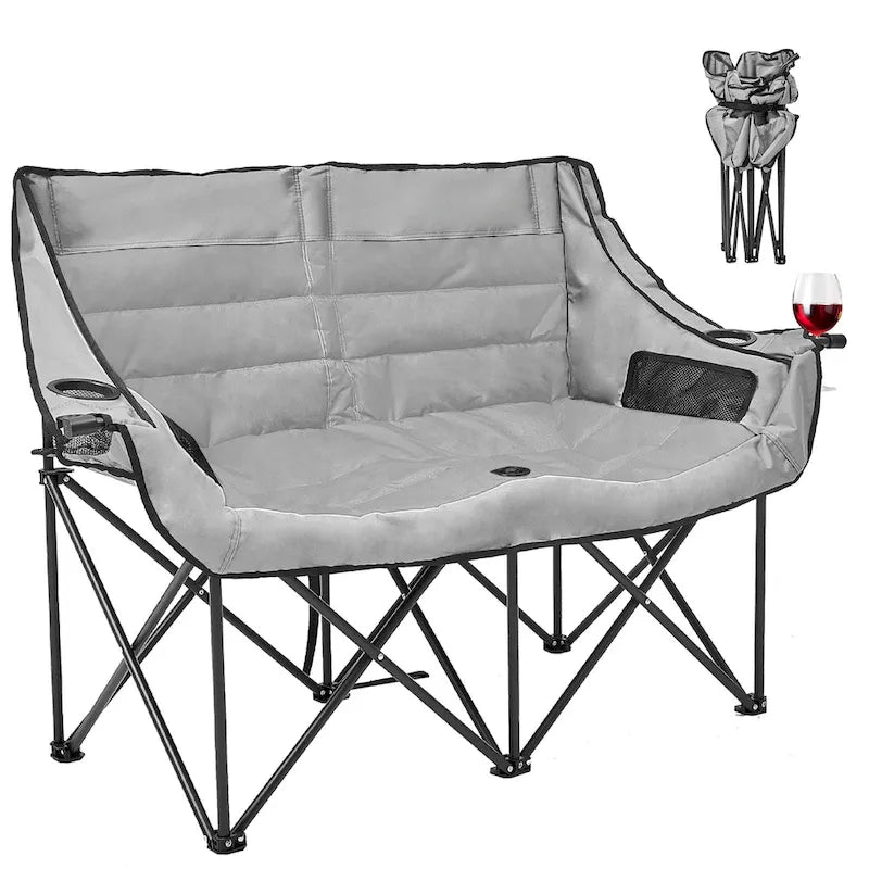 Chaise de camping pliable DoCred Oversized 2 Person entièrement rembourrée