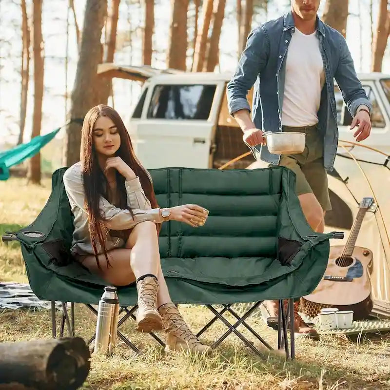 Chaise de camping pliable DoCred Oversized 2 Person entièrement rembourrée